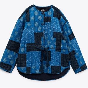 Zara Quilted Padded Button Down Puffer Jacket